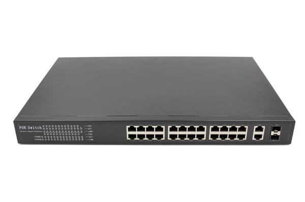 Cheap OEM/ODM 10/100Mbps web smart managed network 24 port poe Switch for sale
