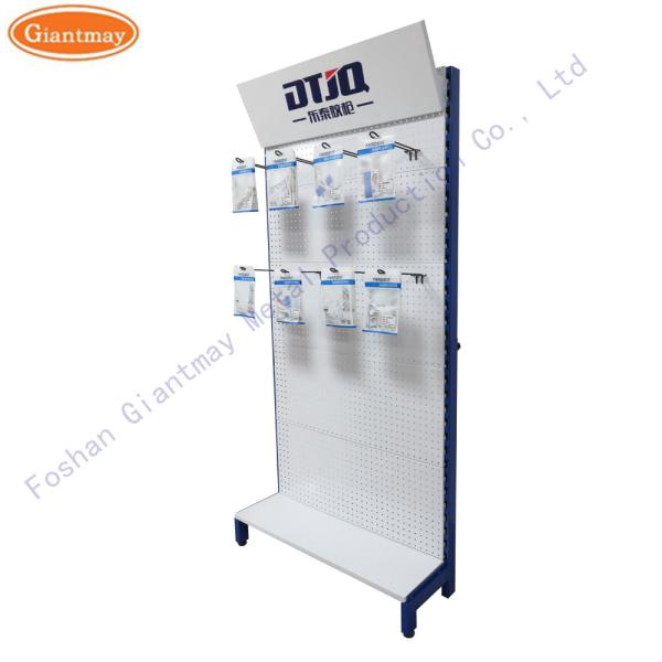 Cheap Perforated Shelf Cell Phone Rack Mobile Accessories Display Stand With Hooks for sale