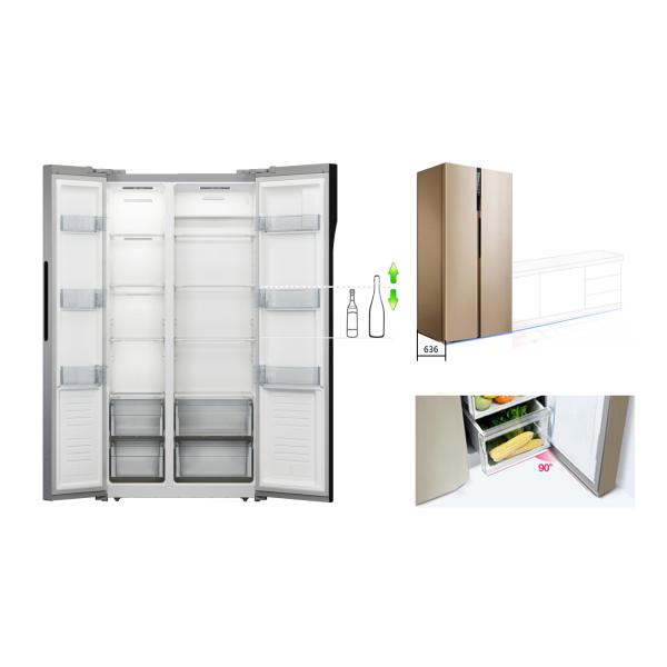 Double Doors Side By Side Refrigerator Freezer 550L Big Capacity With Ice Maker