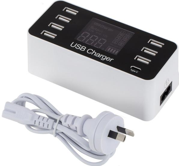 Cheap 40W   Multi Port Phone Charger  Multi Port Mobile Charger With LCD Digital Display for sale