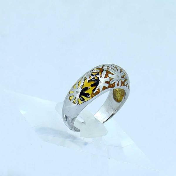 Cheap stainless steel enamel flower ring LRX07 for sale