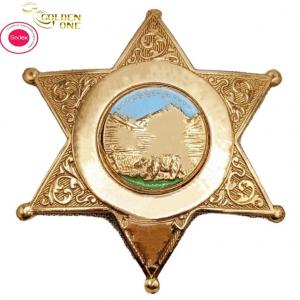 Best Custom Soft Enamel Pin Badges , Plated Gold Electroplating Metal Star Badge For Gift wholesale