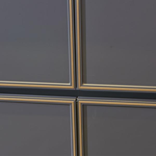 Melamine Board Villa 16mm Luxury Kitchen Cabinet With Quartz