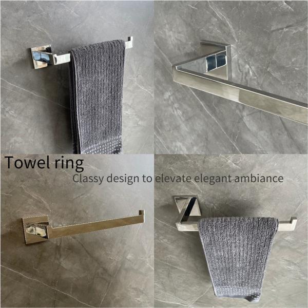Customizable Chrome Hand Towel Bar Sus304 Grey Square Circular Hand Towel Holder