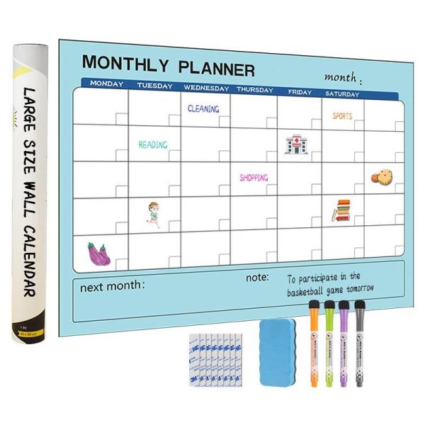 ODM Laminated Dry Erase Posters Removable Wall Mounted Monthly Planner Large Size