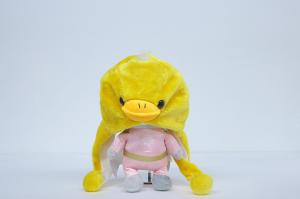 China 25CM Plush Duck Dog Toy , Yellow Stuffed Duck Dog Toy With Two Earflaps on sale