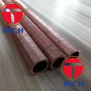 Best UNS12200 Spiral Brass Finned Tube Heat Exchanger / Red Finned Copper Tubing wholesale