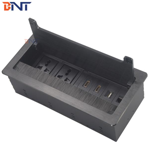 aluminum table top mount plug outlet/aluminum decorative wall panel multimedia socket