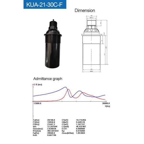 50m Range Industrial Ultrasonic Sensor , Ultrasonic Transducer Probe