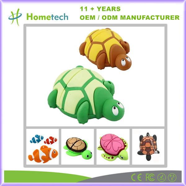 Cheap Tortoise Shape Customized USB Flash Disk Rubber Cartoon Pendrive Cute USB Flash Drive for sale