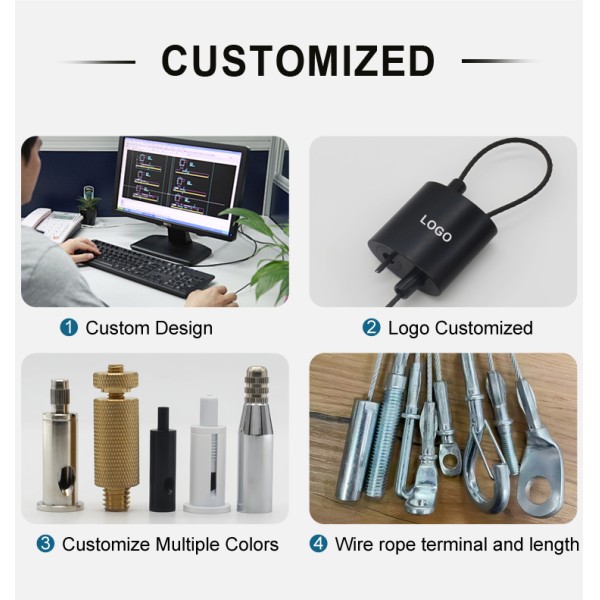 Adjustable Size Stainless Cable Gripper Hanging Wire Cable Gripper Suspension Kit Ceiling Cable Gripper