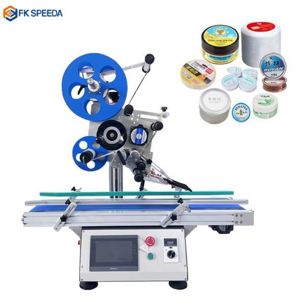 Mini Desktop Flat Box Plastic Bag Labeling Machine with Automatic Label Roll Machine
