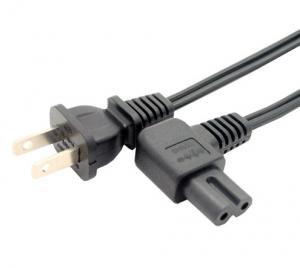 Best US 2pin male to angled IEC 320 C7 power cord, IEC 320 C7 angled power cable 1M wholesale