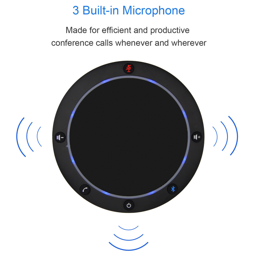 Factory Price Omnidirectional USB Conference Microphone for Skype Desktop Computer Mic Speaker Speakerphone 360d Audio Pickup