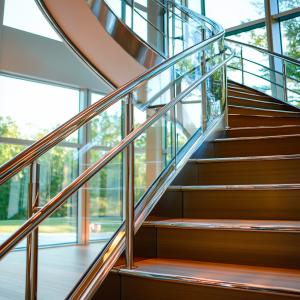 Modern Brushed Stainless Steel Handrails for Outdoor Balconies