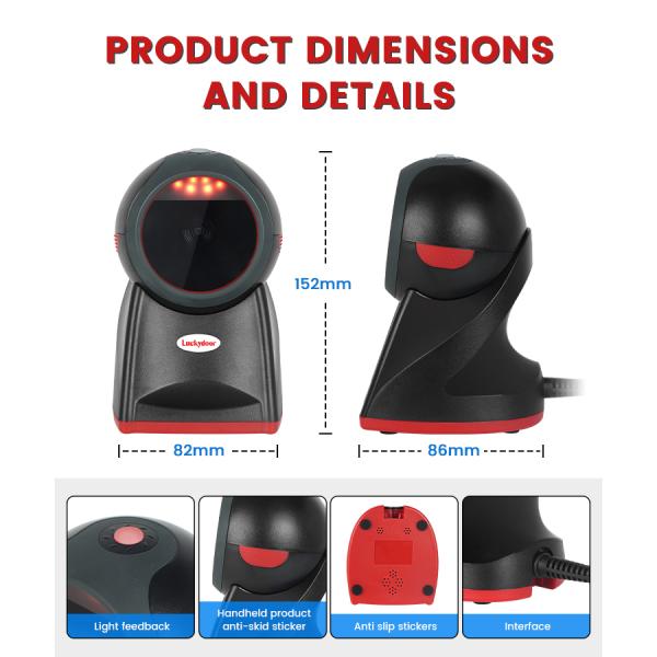 Automatic Sensor CMOS Image 2D Barcode Scanner Fast 1D for POS System for Warehouse Inventory Store Industrial TTL QR Code