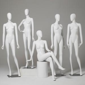 Best Fiberglass Full Body Women Mannequin Matte White Displaying Clothes wholesale