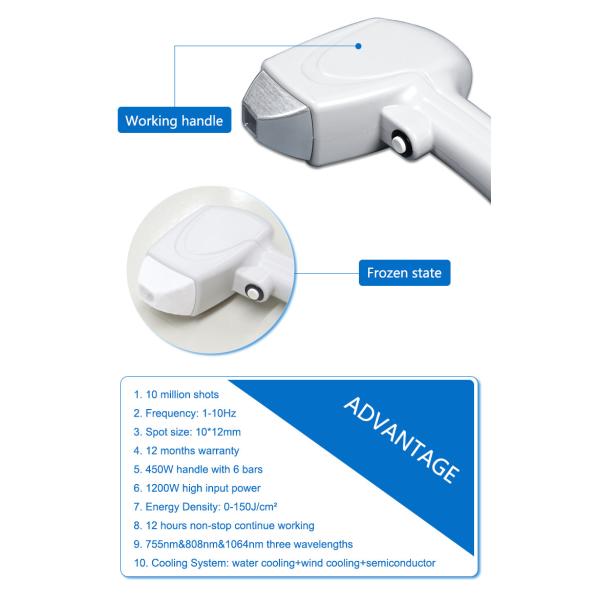 Triple Wavelength Laser Hair Removal Machine 755nm 808nm 1064nm With Wind Cooling System