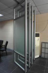 Hanging Bottomless Rail Movable Folding Sound Insulation Glass Partition Wall