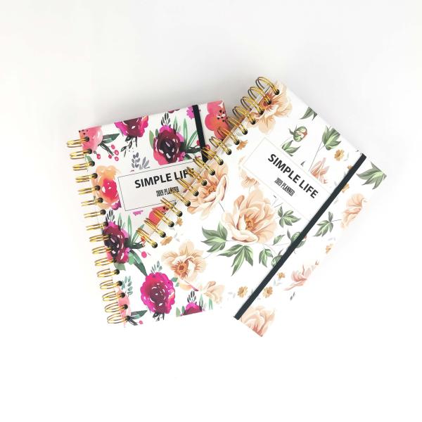 Custom Floral A5 Offset Paper Composition Spiral Notebook with 40-80 Inner Pages