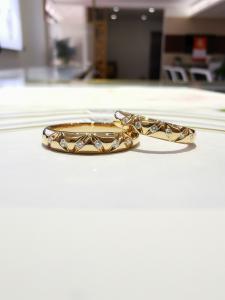 Romantic Wedding Jewelry 7.5g Gold Engagement Couple Rings