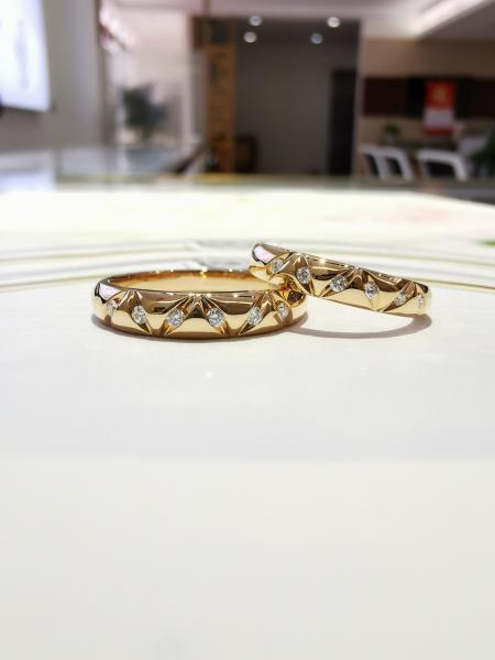 Cheap Romantic Wedding Jewelry 7.5g Gold Engagement Couple Rings for sale