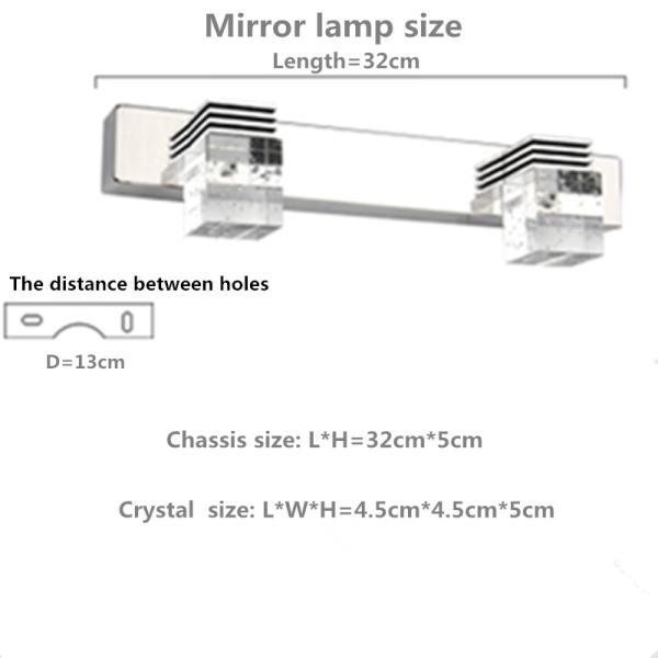 High power LED mirror headlamp modern contracted bathroom lamp crystal lamp(WH-MR-58)