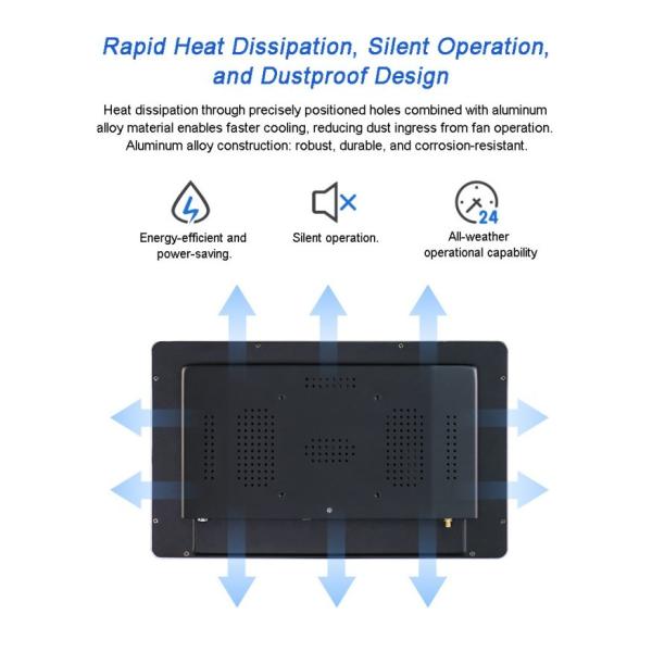 27 Inch IP65 Waterproof 300 Nits High Brightness LCD Display Embedded Metal Industrial Displays