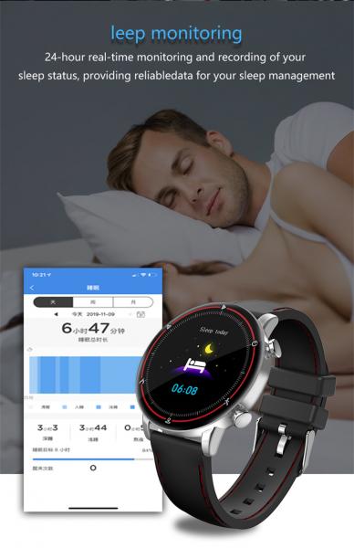 Zinc Alloy Shell IP68 ECG Blood Pressure Smartwatch