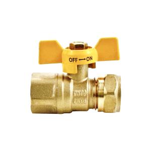 China OEM Brass Gas Nozzle Valve Butterfly Handle Brass Ball Valve For PEX-AL-PEX Pipe on sale