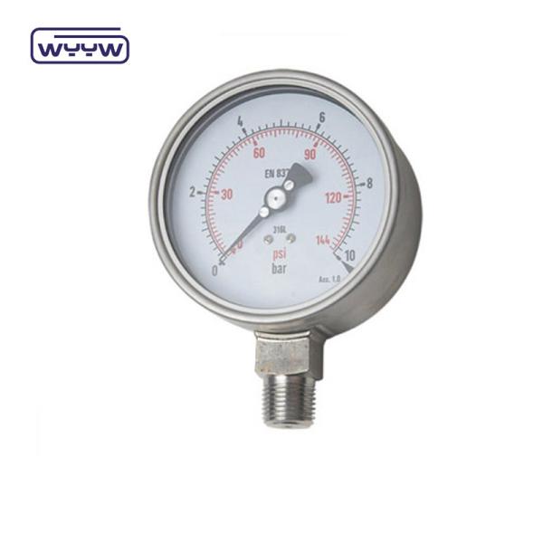 Cheap Stainless Steel Pressure Gauge Dry Bottom 1/2"Bsp Use For Air Water for sale
