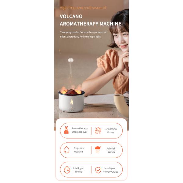 Experience the Difference with 3D Flame Ultrasonic Volcano Humidifier Aroma Diffuser