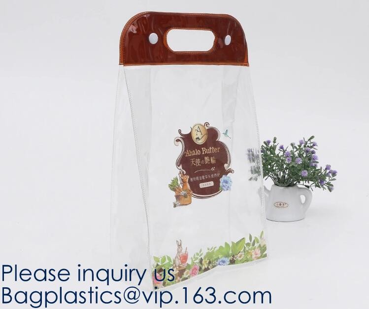 Promotion Transparent Clear Shopping Pvc Bag With Custom Print Nylon & PVC Material Combined Custom Tote Bag Shopping Ba