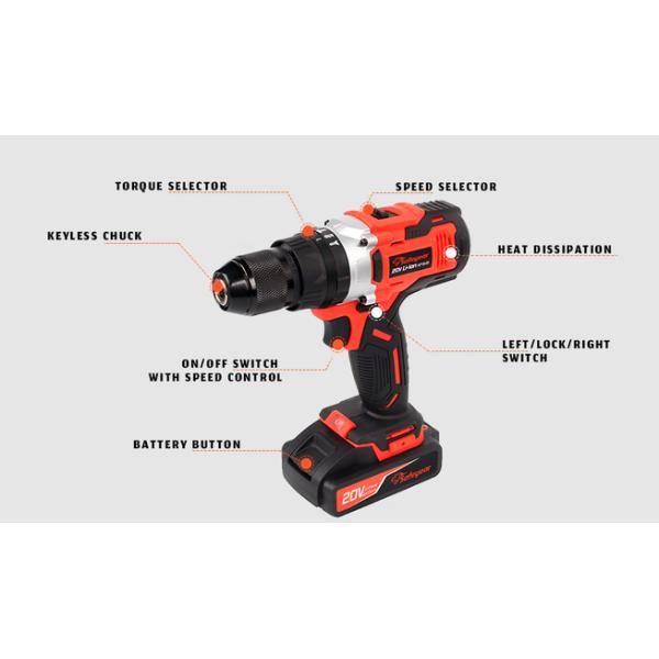 20V 1/2" Brushless Drill Driver Kit Cordless Battery Drill Set Handheld Power Drills 2000MAH