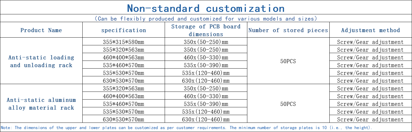 smt loading and unloading rack -non-standard customization table