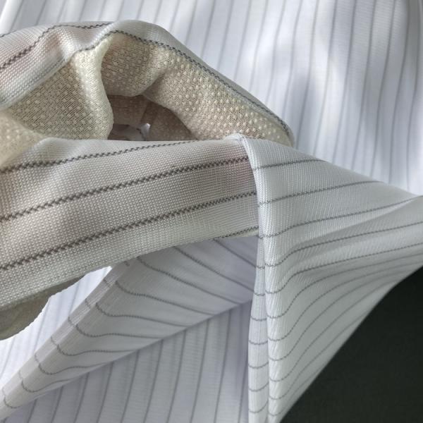 Cheap 10MM Stripe Knitted Anti Static Polyester Fabric Cleanroom ESD Gloves Fabric for sale