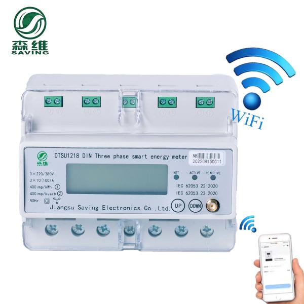 Cheap Api Programmable Three Phase Prepaid Energy Meter Wifi 3 Phase Din Rail Meter 63a for sale