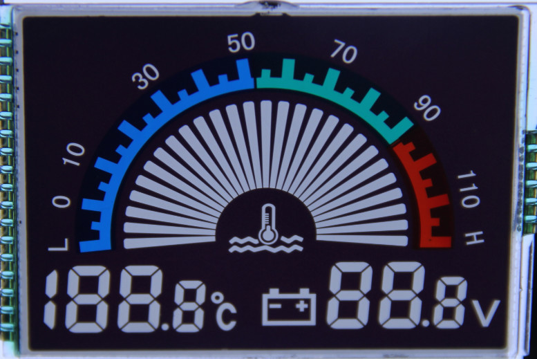 Customized PIN Connector Vehicle Controller TN 7 Segment Lcd Display