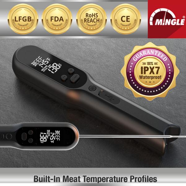 IPX7 Instant Read Probe Thermometer , Digital Cooking Thermometer Integrated Structure