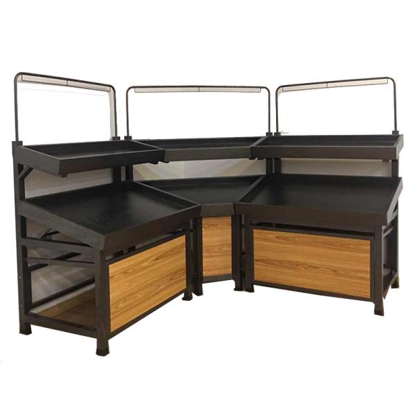 Cheap Wooden Metallic Vegetable Fruit Display Powder Coating for sale