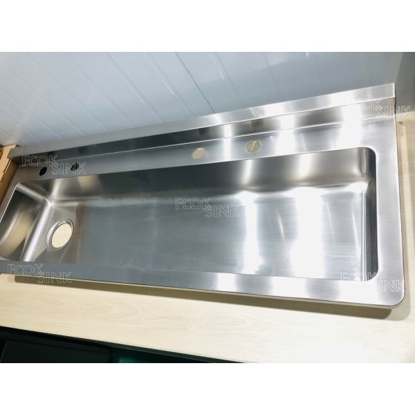 Cheap Outdoors Industrial Stainless Steel Long Hand Washing Trough Sink Tank Metal Hand Wash Basin For Factory Workshop Restaurant Kitchen for sale