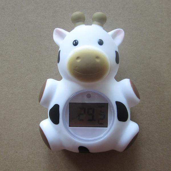 2016 Hot Sales custom make cartoon COW baby bath toy water temperature thermometer