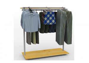 Metal Wooden Island Garment Display Stand Mobile Simple Style FreeStanding