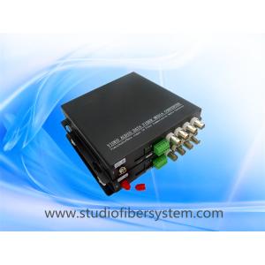 Best 4CH HDTVI video audio fiber converter with black aluminum case wholesale