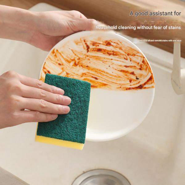 Double-Sided Kitchen Sponge 110x80x20mm High-Density Scouring Pad