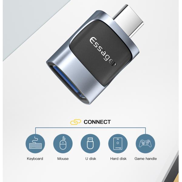 USB3.0 Micro Type C Fast Charging OTG Adapter 5Gbps Transmission 3A