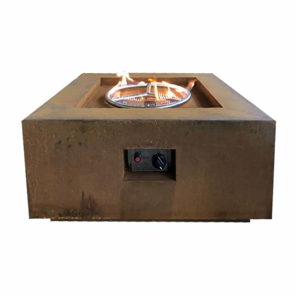 Cheap OEM Rustic  Rectangular Garden Gas Fire Pit Natural Gas Outdoor Firepit 0.8m for sale