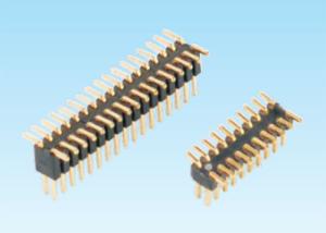 China Dual Row Right Angle Header Connector , PCB Pin Connector 3.0 AMP Current Rating on sale