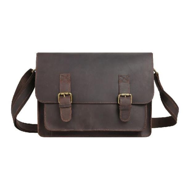 Cheap Brown Retro First Layer Cowhide Satchel Shoulder Bag for sale