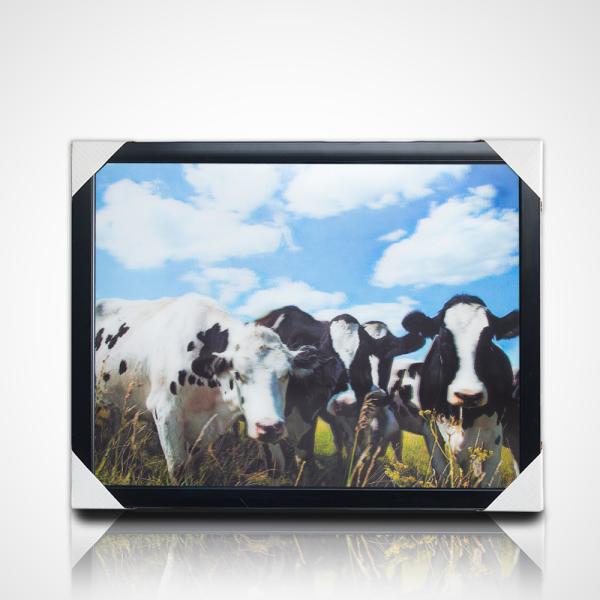 Customized 3D PET Lenticular Poster Printing 3D Painting with Black PS Frame for Home Decoration